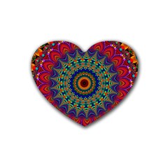 Kaleidoscope Mandala Pattern Heart Coaster (4 Pack) 