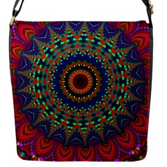 Kaleidoscope Mandala Pattern Flap Closure Messenger Bag (s) by Pakrebo