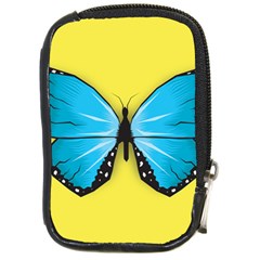 Butterfly Blue Insect Compact Camera Leather Case by Alisyart