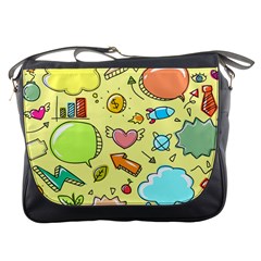 Cute Sketch Child Graphic Funny Messenger Bag by Alisyart