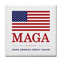 Maga Make America Great Again With Usa Flag Tile Coasters by snek