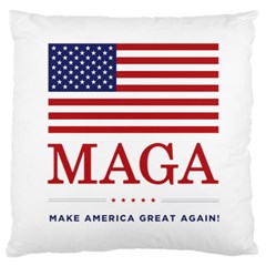 Maga Make America Great Again With Usa Flag Large Cushion Case (two Sides) by snek