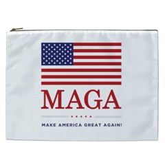 Maga Make America Great Again With Usa Flag Cosmetic Bag (xxl) by snek