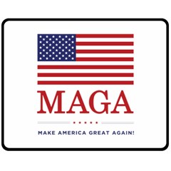 Maga Make America Great Again With Usa Flag Double Sided Fleece Blanket (medium)  by snek