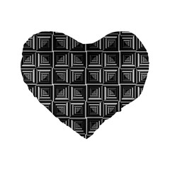 Pattern Op Art Black White Grey Standard 16  Premium Flano Heart Shape Cushions by Pakrebo