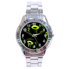 Fractal Fractals Green Ball Black Stainless Steel Analogue Watch by Pakrebo