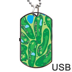 Golf Course Par Golf Course Green Dog Tag Usb Flash (two Sides) by Pakrebo