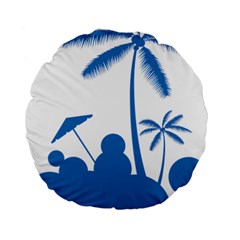 Fresh Blue Coconut Tree Standard 15  Premium Flano Round Cushions by Alisyart