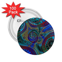 Fractal Abstract Line Wave Unique 2 25  Buttons (100 Pack)  by Alisyart