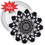 Mandala Flower Lotus 3  Buttons (10 pack) 