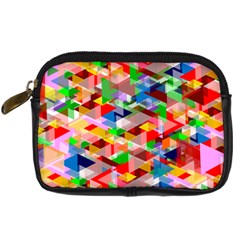 Background Triangle Rainbow Digital Camera Leather Case by Mariart