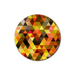 Abstract Geometric Triangles Shapes Rubber Round Coaster (4 Pack)  by Mariart