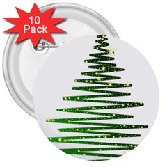 Christmas Tree Spruce 3  Buttons (10 Pack) 