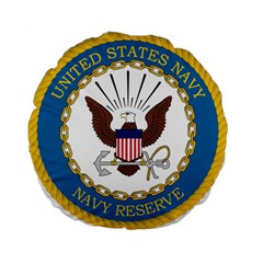 Seal Of United States Navy Reserve, 2005-2017 Standard 15  Premium Flano Round Cushions by abbeyz71