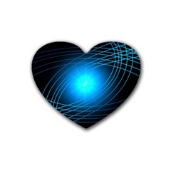 Blue Elliptical Heart Coaster (4 Pack) 