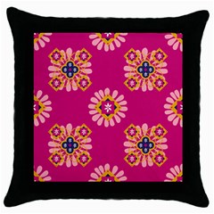 Morroco Tile Traditional Throw Pillow Case (black) by Mariart