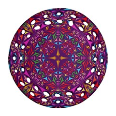 Kaleidoscope Triangle Pattern Ornament (round Filigree) by Mariart