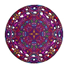 Kaleidoscope Triangle Pattern Round Filigree Ornament (two Sides) by Mariart