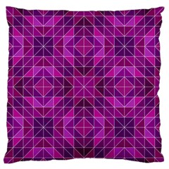 Purple Triangle Pattern Large Flano Cushion Case (two Sides) by Alisyart