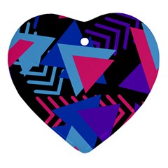 Memphis Pattern Geometric Abstract Heart Ornament (two Sides) by Pakrebo