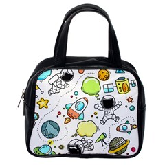 Sketch Cartoon Space Set Classic Handbag (one Side)