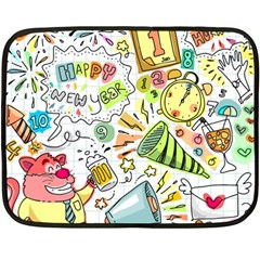 Doodle New Year Party Celebration Fleece Blanket (mini)