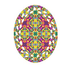 Triangle Mosaic Pattern Repeating Oval Filigree Ornament (two Sides) by Mariart
