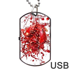 Red Pomegranate Fried Fruit Juice Dog Tag Usb Flash (one Side) by Mariart