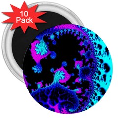 Fractal Pattern Spiral Abstract 3  Magnets (10 Pack) 