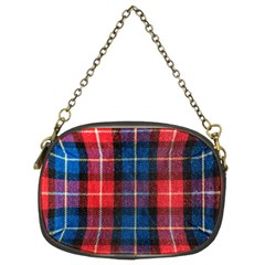 Blue & Red Plaid Chain Purse (two Sides) by WensdaiAmbrose