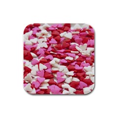 Love Sprinkles Rubber Square Coaster (4 Pack)  by WensdaiAmbrose