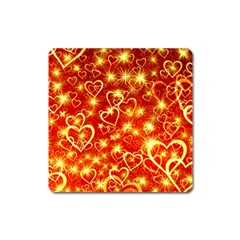 Pattern Valentine Heart Love Square Magnet by Mariart