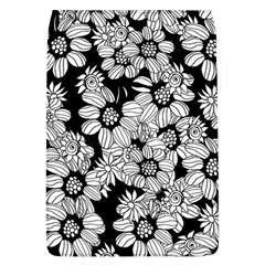 Black & White Floral Removable Flap Cover (l) by WensdaiAmbrose