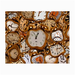 Time Clock Watches Small Glasses Cloth (2-side) by Mariart
