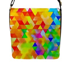 Watercolor Paint Blend Flap Closure Messenger Bag (l) by Alisyart