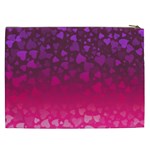 Purple Pink Hearts  Cosmetic Bag (XXL) Back
