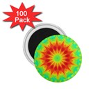Kaleidoscope Background Mandala Red green 1.75  Magnets (100 pack) 