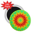 Kaleidoscope Background Mandala Red green 2.25  Magnets (100 pack) 