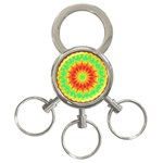 Kaleidoscope Background Mandala Red green 3-Ring Key Chains