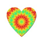 Kaleidoscope Background Mandala Red green Heart Magnet