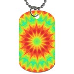 Kaleidoscope Background Mandala Red green Dog Tag (Two Sides)