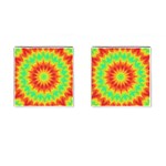 Kaleidoscope Background Mandala Red green Cufflinks (Square)