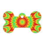 Kaleidoscope Background Mandala Red green Dog Tag Bone (One Side)