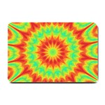 Kaleidoscope Background Mandala Red green Small Doormat 