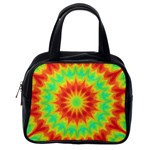 Kaleidoscope Background Mandala Red green Classic Handbag (One Side)