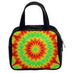 Kaleidoscope Background Mandala Red green Classic Handbag (Two Sides)