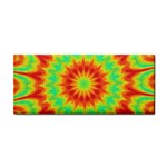 Kaleidoscope Background Mandala Red green Hand Towel