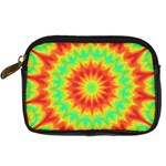 Kaleidoscope Background Mandala Red green Digital Camera Leather Case