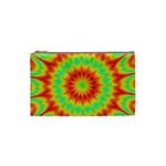 Kaleidoscope Background Mandala Red green Cosmetic Bag (Small)