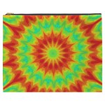 Kaleidoscope Background Mandala Red green Cosmetic Bag (XXXL)